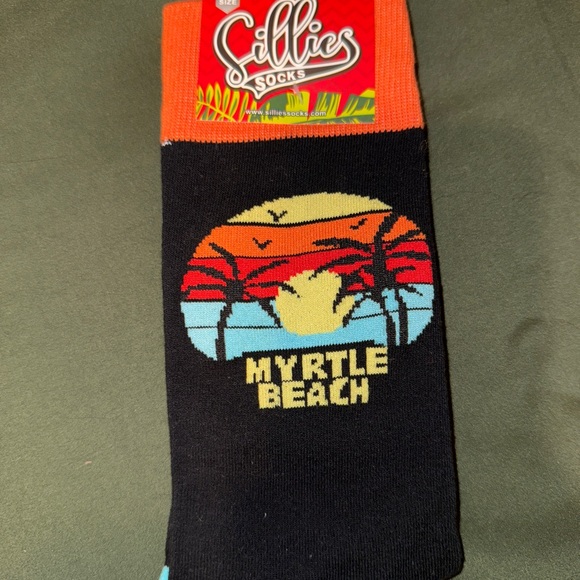 sillies Other - Sillies Myrtle Beach Casual Socks - Black with Orange Accent